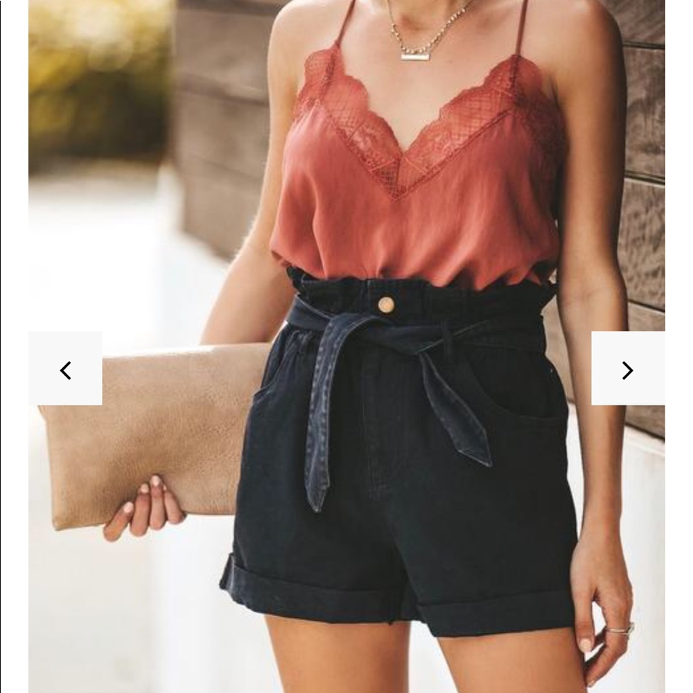 NWOT Pocketed Cotten scrunch high waisted shorts